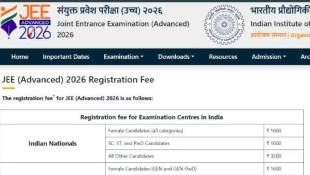 JEE Advanced 2026 Registration